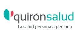 Inicio de quirónsalud con una 'q' estilizada y multicolor junto al nombre 'quirónsalud' y el lema 'la salud persona a persona'